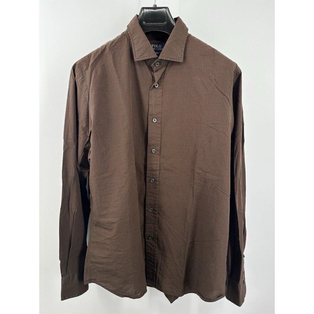 Polo Ralph Lauren Burgundy & Green Button Down Slim Fit XL shirt (X7)
